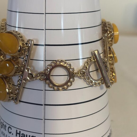 NEW Amber Cluster Bracelet in Vermeil  (8") and Amber Ring in Gold Tone - Picture 14 of 15